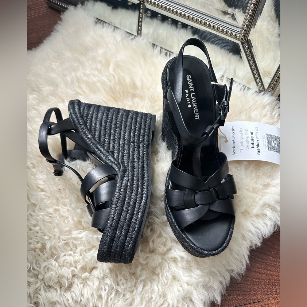 New Saint Laurent Tribute leather sandal size 39